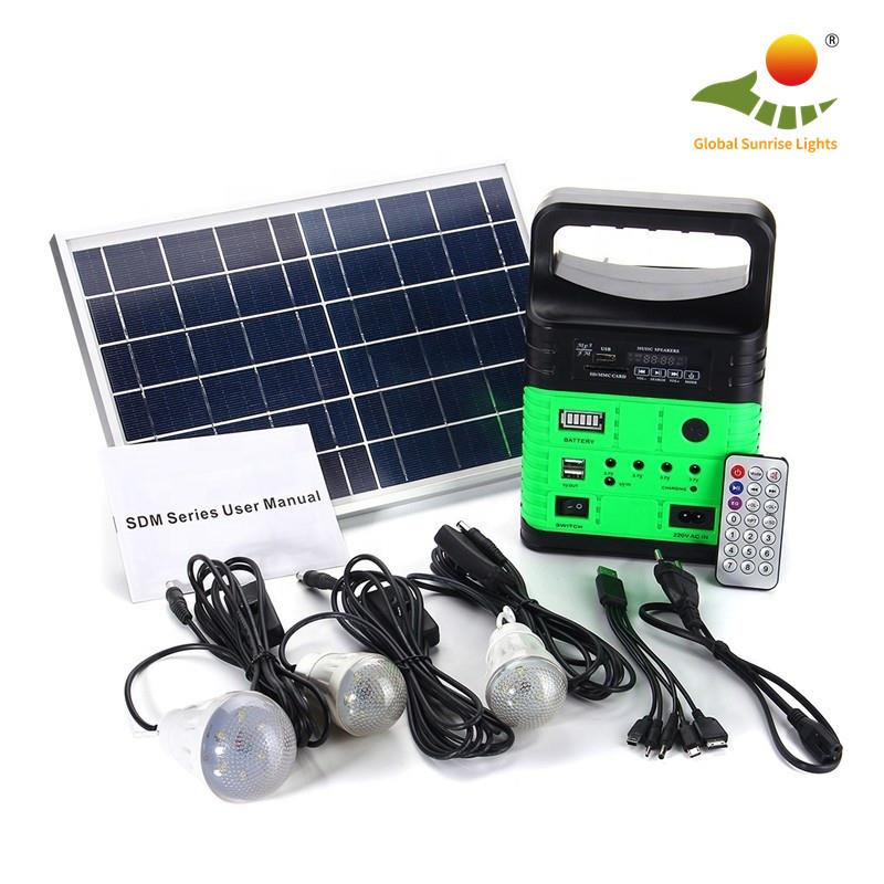 solarlight太阳能发电系统LED照明灯户外野营太阳能10W一拖三3790