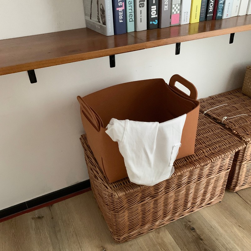 馨帮帮杂货铺 简约纯色折叠收纳篮收纳筐家用大T容量布艺收纳篮