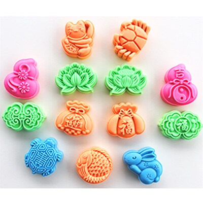 50-65g立体螃蟹 玉兔 莲花 福袋形 桃J山冰皮绿豆糕点广式月饼模