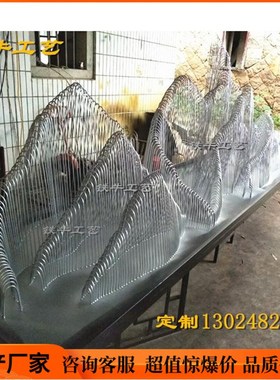 不锈钢金属雕塑定制n大型假山摆件酒店会所铁艺落地户外中式艺术