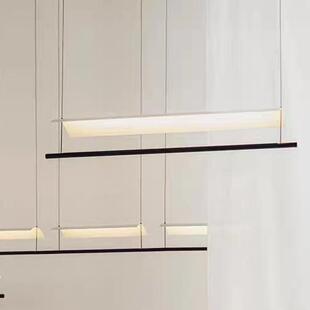 日式瓦檐瓦片设计师长条餐厅吊灯新中式极简茶室吧台禅意一字灯具