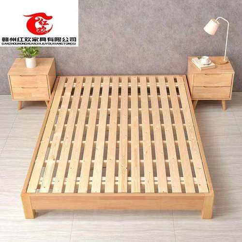 无床头实木床2米1.8单双人经济型简约现代榻榻米床架1m家用儿童床