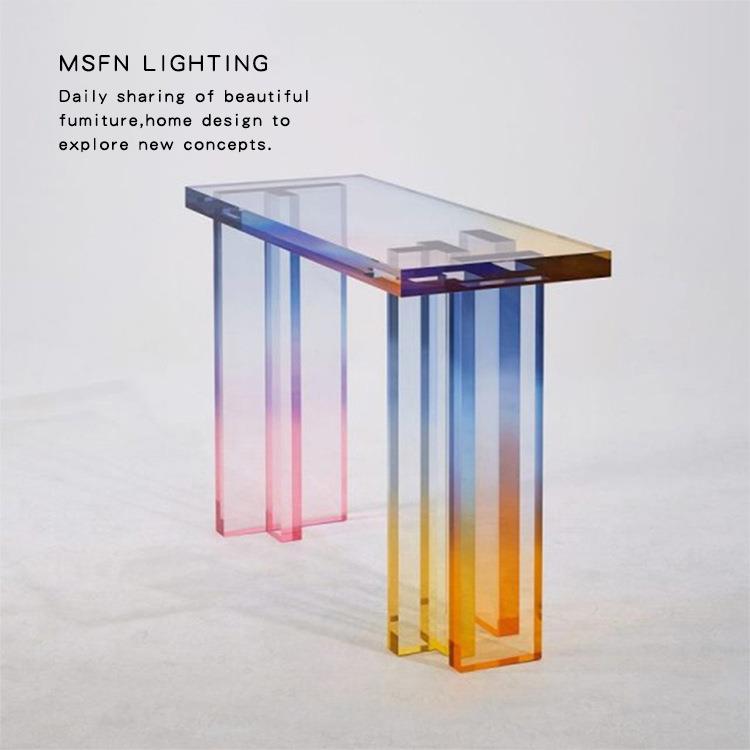 现代设计师入户玄关桌子简约靠墙玄关台轻奢条案亚克力装饰玄关柜