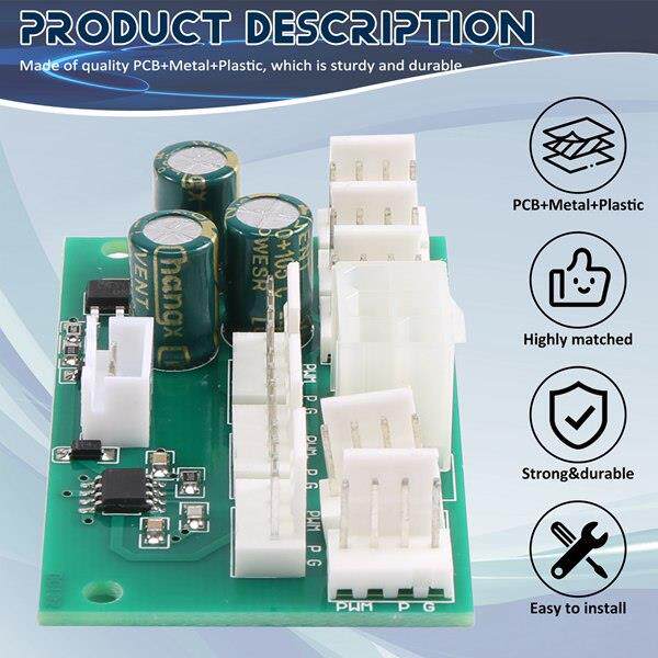 10个 绿色 PCB+塑料+金属 电脑4pin风扇控制器 调速器 集线器 暴