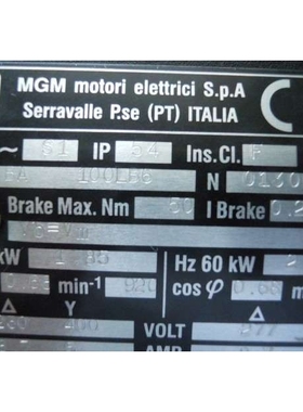 供应BMDA160MB4/12刹车片 电机 线圈 意大利 MGM 刹车电机原装进