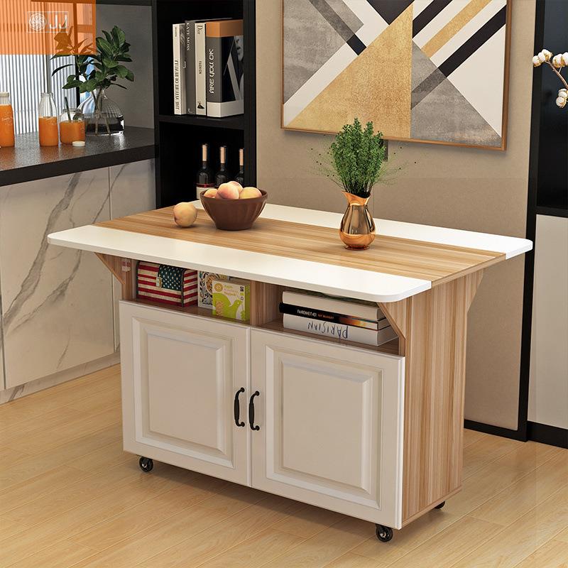 可移动长方形简易折叠吃饭4人6人出租房折叠桌子家用小户型餐桌可