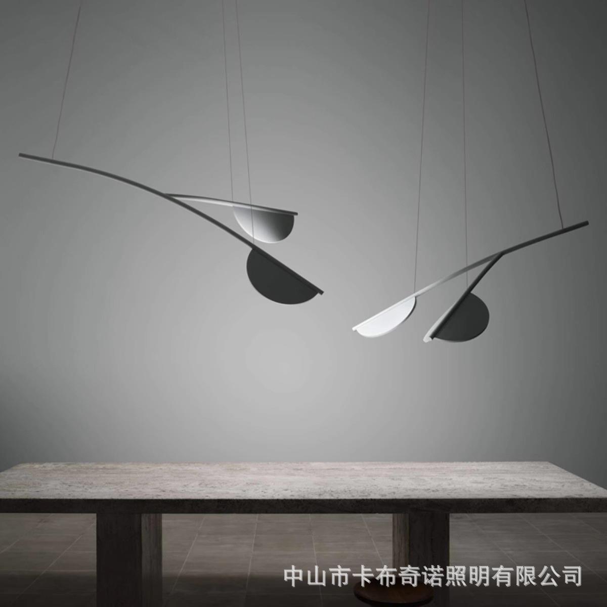 意大利FLOS餐厅岛台吊灯餐桌灯叶子长条客厅茶室设计师创意LED灯