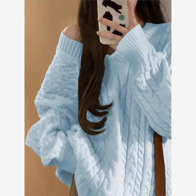 200斤大码蓝色V领麻花毛