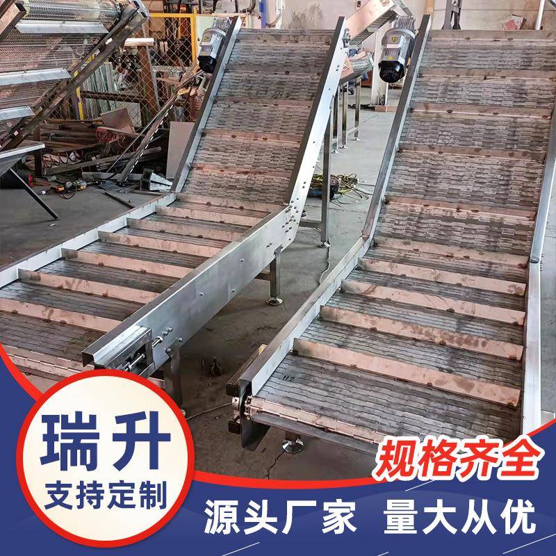 中小型上料烘干提升机花生爬坡链板输送机小型不锈钢链板提升机