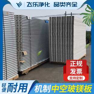 机制中空玻镁净化板防火洁净彩钢板洁净室净化板定制彩钢夹芯板