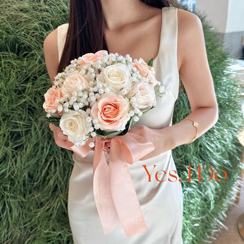 新婚法式仿真花闺蜜出嫁领证登记手捧花结婚礼物新娘高级拍照道具