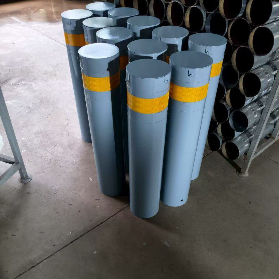 新款加厚灌沙水泥挡车器反光警示地桩停车柱