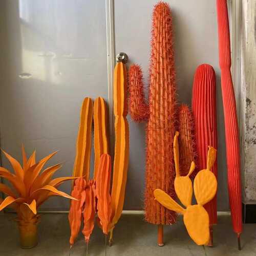 仿真仙人掌假多肉植物盆栽仙人棒室内软装绿植PU树量天尺可换色