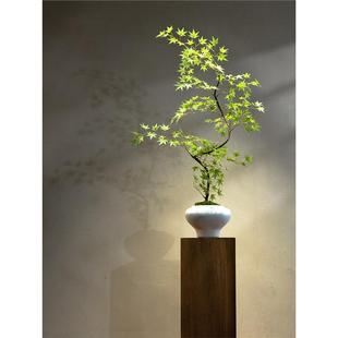 海虹景品流泉枫仿真绿植高端轻奢新中式禅意茶室玄关小型盆栽摆件