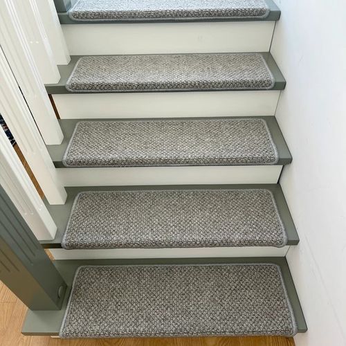 高端大理石木楼梯羊毛楼梯踏步垫免胶自粘防滑地S毯满铺隔音定制