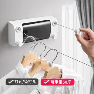 阳台隐形收缩晾衣绳晒被子免打孔晾衣神器室内P伸缩晾衣架酒店浴