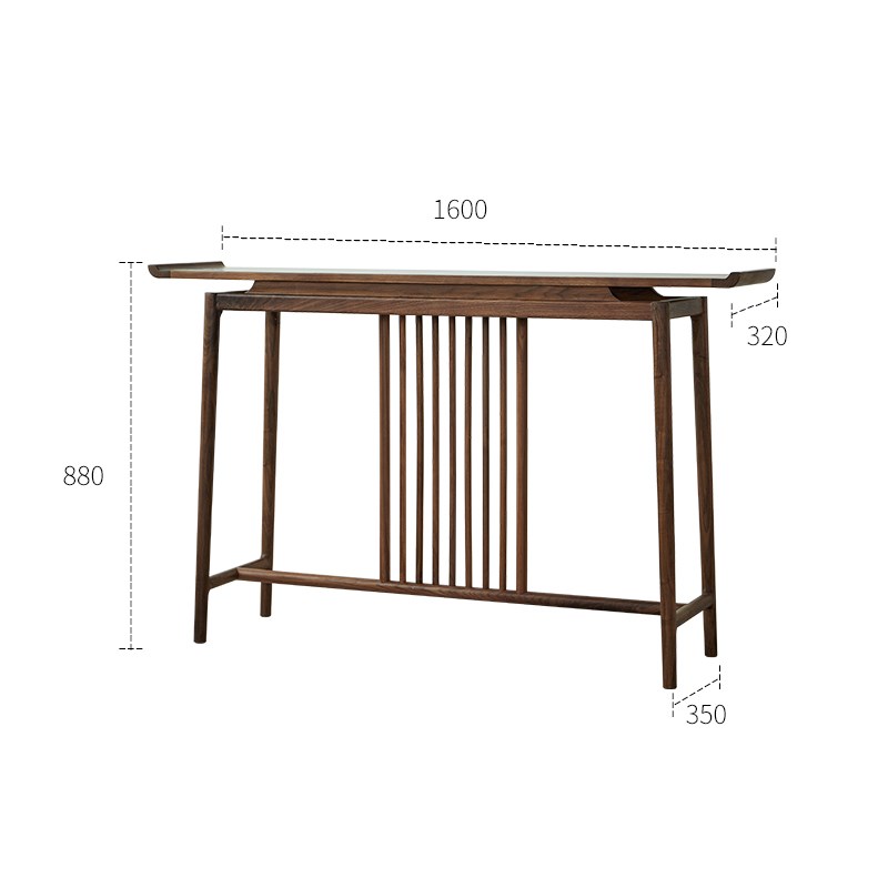新中式黑胡桃木玄关入户极窄条案实木中H堂供桌客厅家用条几置物