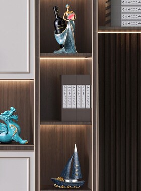 新中式书房办公室茶室酒柜装饰品摆件家居客厅高端T大气摆设品酒