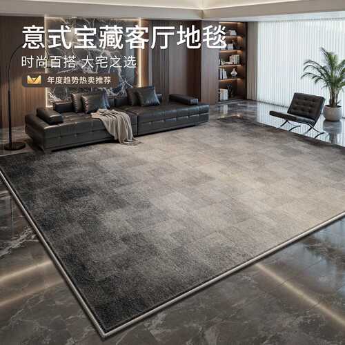 意式地毯客厅轻奢高级感防水卧室床边毯免洗房间复古电竞地垫