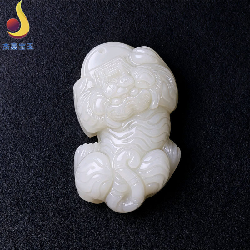 【虎虎生威】和田玉立体生肖虎吊坠玉坠挂件十二生肖男女带证书