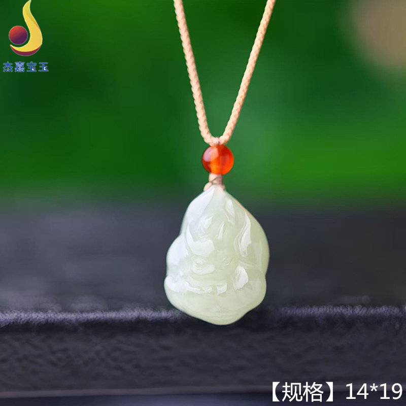【三生三世爱恋】爱情之神和田玉立体狐狸吊坠玉坠男女礼物证书