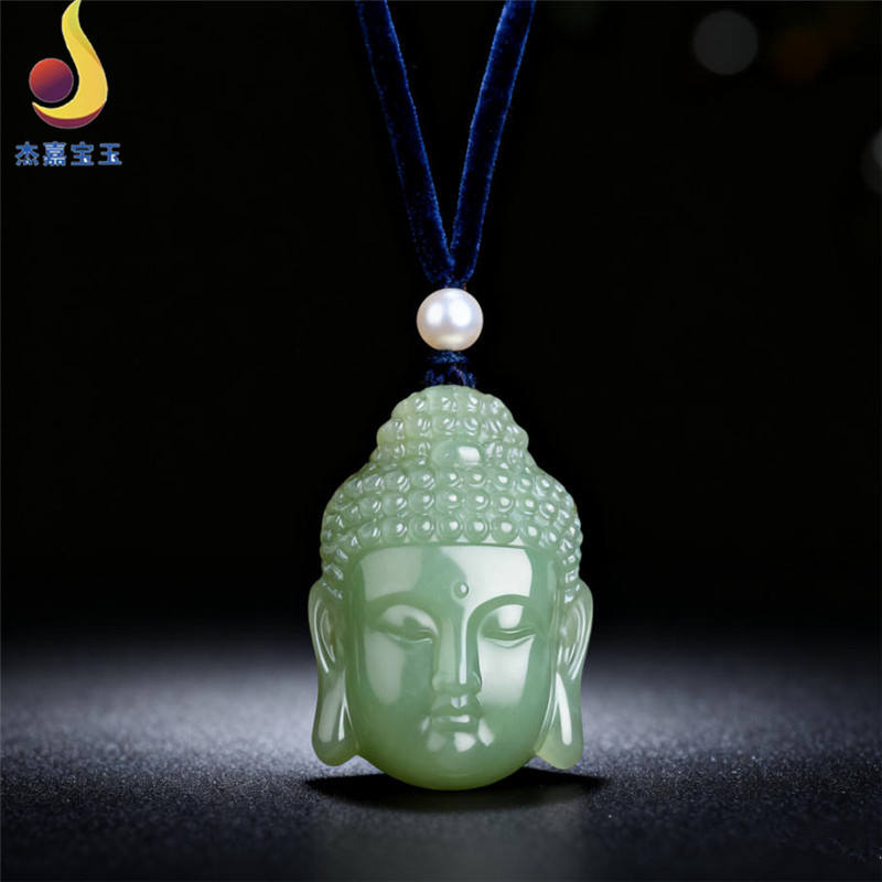 和田玉吊坠如来佛弥勒佛青玉吊释迦摩尼佛头男女玉石项链笑佛玉佩