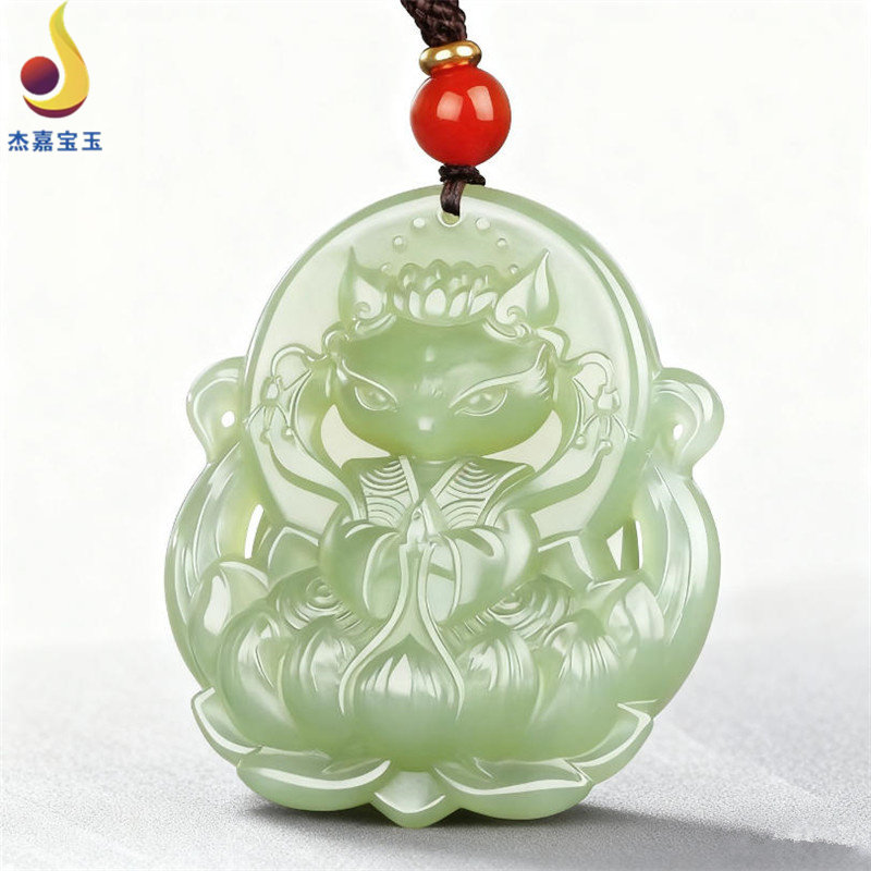 【三生三世爱恋】天然和田玉九尾狐吊坠男女玉坠项链狐狸挂件玉佩