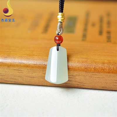 【无事牌】和田玉青海老坑料冰底浅晴水色高冰高油结构紧致平安牌