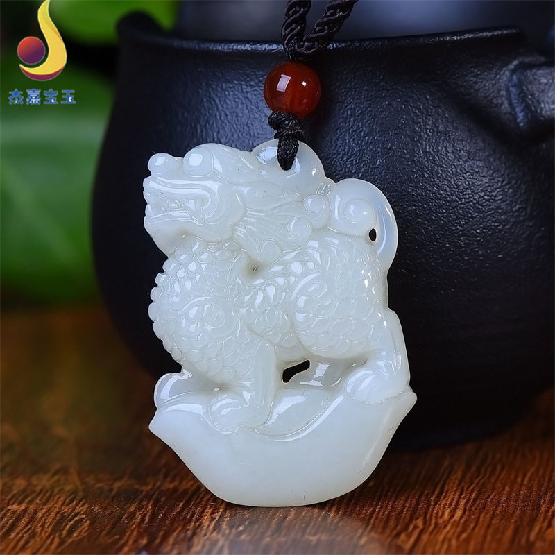 【元宝貔貅】和田玉貔貅吊坠青玉皮休挂件男女玉项链饰品玉佩玉牌