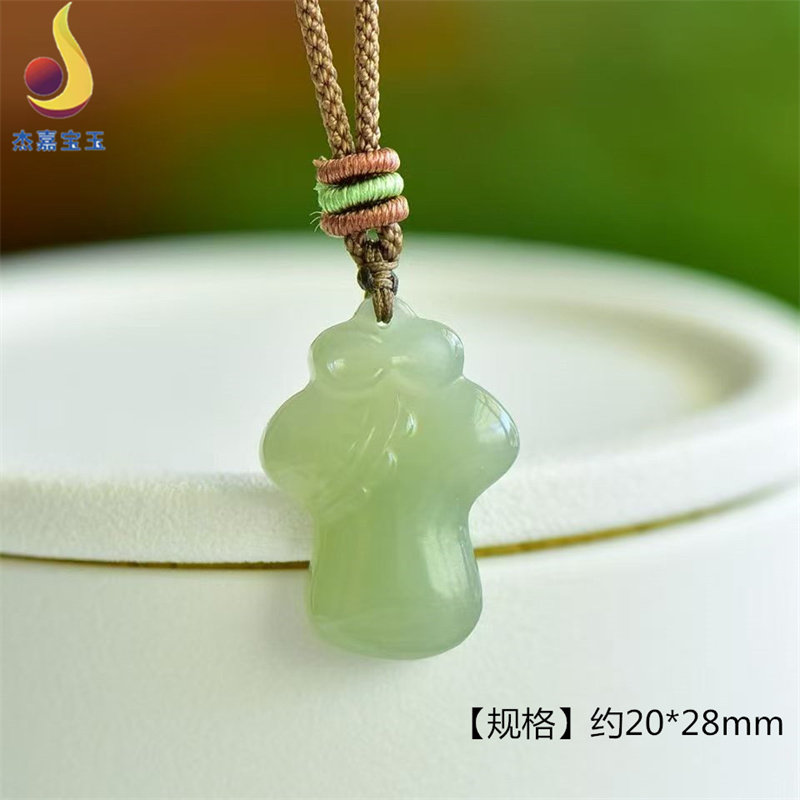 【衣食无忧】天然和田玉晴水色棉袄吊坠旗开得胜玉石挂件项链百搭
