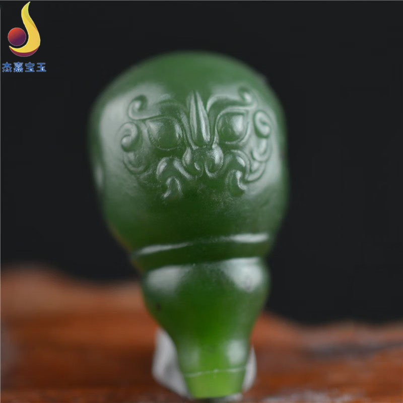 【只进不出】手工制作貔貅三通和田玉碧玉手链配件手串男女款证书