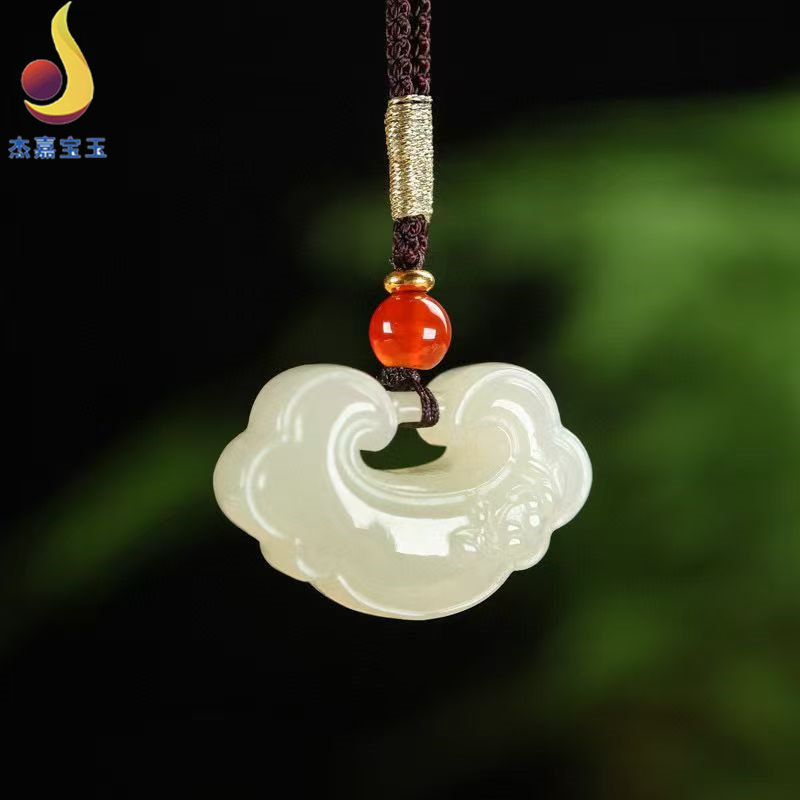 【好事连连】和田玉平古风配饰如意莲花吊坠玉如意玉坠复古情人节
