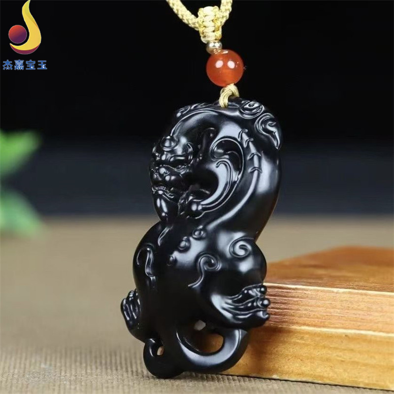 【龙的传人】新疆和田玉双面螭龙吊坠古风情侣男女款玉石挂件证书