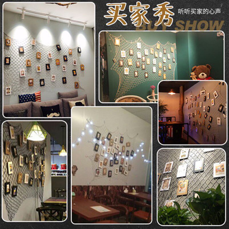 工业风背景墙f麻绳复古餐厅酒吧烧烤店装饰墙上墙壁创意墙面大挂