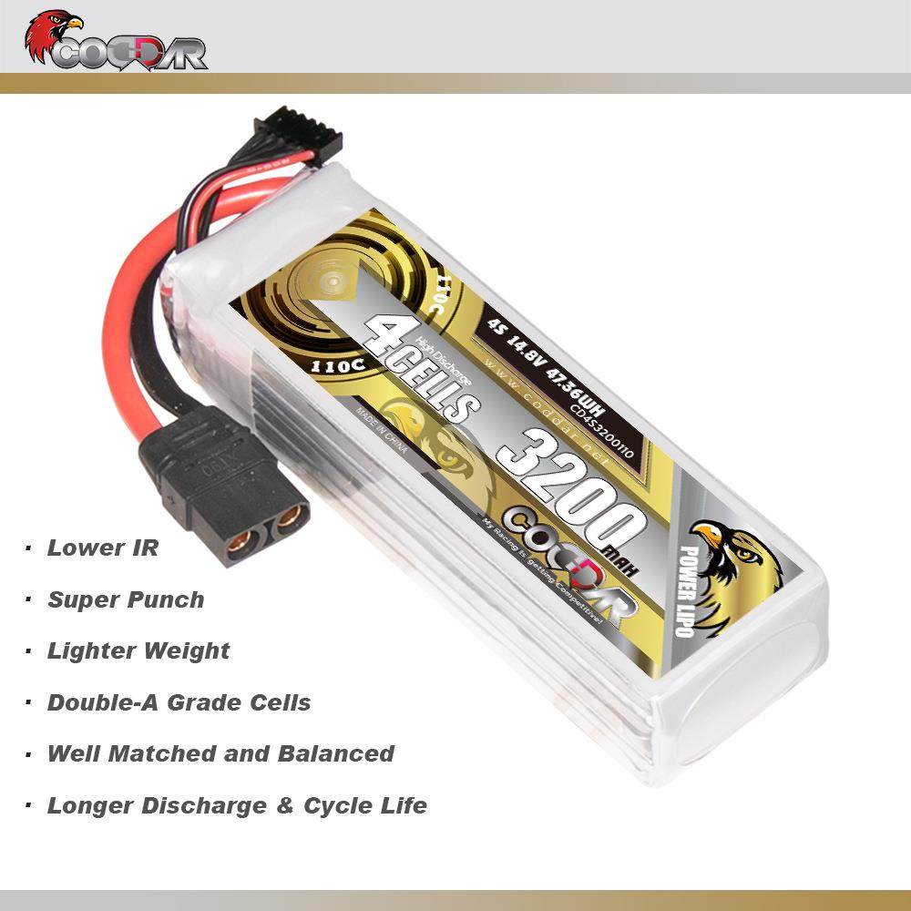 CODDAR鹰氪 3200MAH 4S 14.8V 110C船模RC车模航模固定翼锂电池
