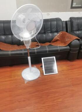厂家出口16寸落地扇太阳能直流12V落地电风扇立式摇头扇Solar Fan