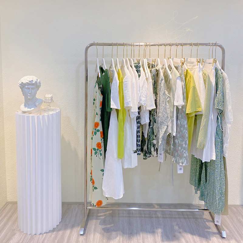 服装架女装店挂衣杆不锈钢拉丝组装展示架卧室衣帽架陈列架落地架