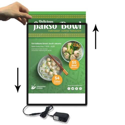 Ultra-thin LED menu wall-mounted light box tempered glass