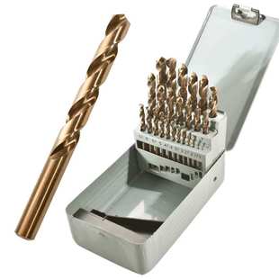 含钴麻花钻头高速钢直柄25pcs铁盒套装多规格不锈钢电钻打孔钻头