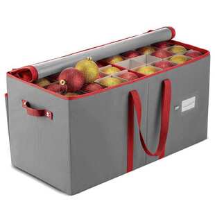 圣诞饰品收纳盒-可存放128件圣诞球 厂家直定 加厚无纺布分格收纳