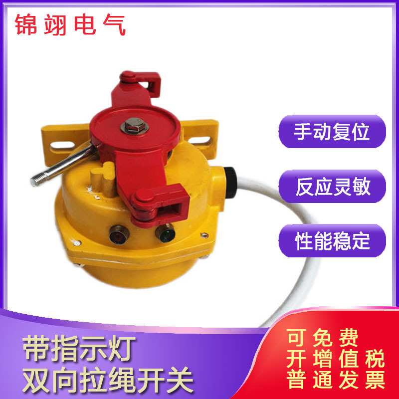 双向拉绳开关KLT2-2带指示灯急停开关XLLS-J-I手动拉线开关LLP1-S