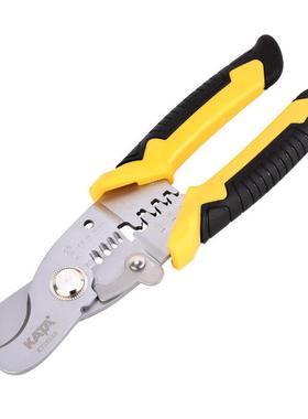 锴达电缆剪 7英寸多用剪线钳剥线钳电工钳压线钳 KT28103