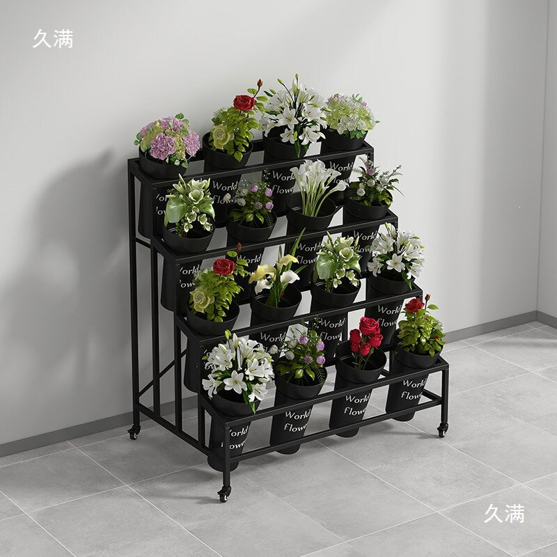 花艺展示架鲜花货架醒花店花架架子花桶阶梯斜面多层可移动养花