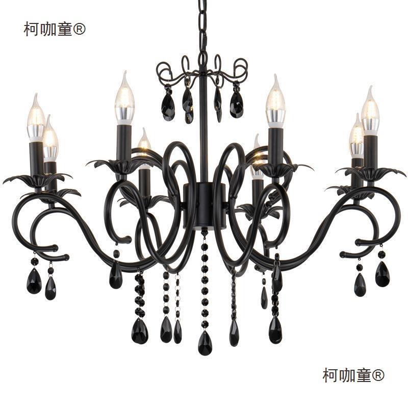 法式复古吊灯美式客厅灯餐厅卧室简约铁艺黑色蜡烛婚庆麦太保
