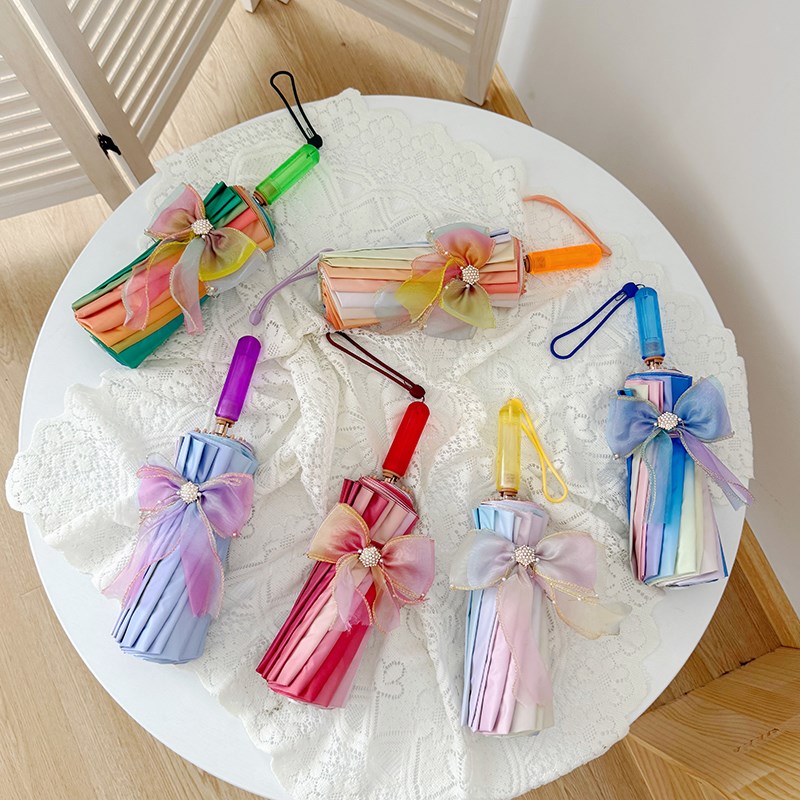 高档贵妇彩绮丽丝雨伞女士折叠晴雨两用结实遮Q阳晒防紫外线太阳