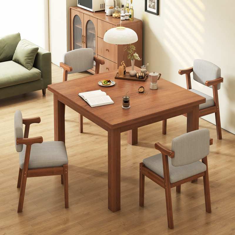 实木餐桌正方形吃饭桌子简约四方桌家用小户型八仙桌掼蛋打牌桌子