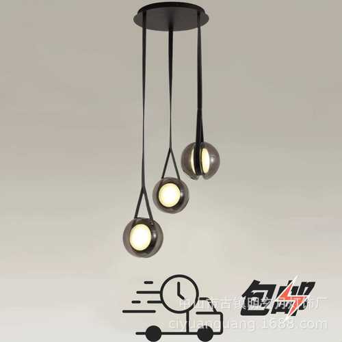 北欧溜溜球餐厅吧台小吊灯简约卧室床吊灯创意艺术客厅LED玻璃灯