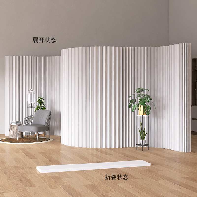 ?现代简约纸质屏风隔断折叠移动办公室客厅纸墙直播间背景软隔断