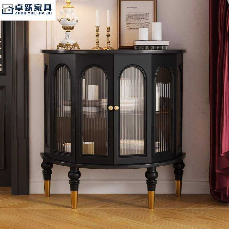 法式复古半圆玄关桌靠墙走廊柜实木黑色客厅边柜装饰柜储物收纳柜,模玩/动漫/周边/娃圈三坑/桌游,模型制作工具/辅料耗材,淘宝优惠券,粉丝福利购,淘宝优惠卷