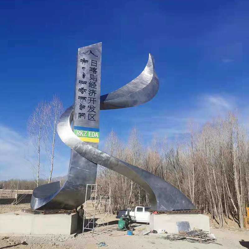 金属不锈钢廊架长廊室内外廊架广场景观异形不锈钢标志物雕塑